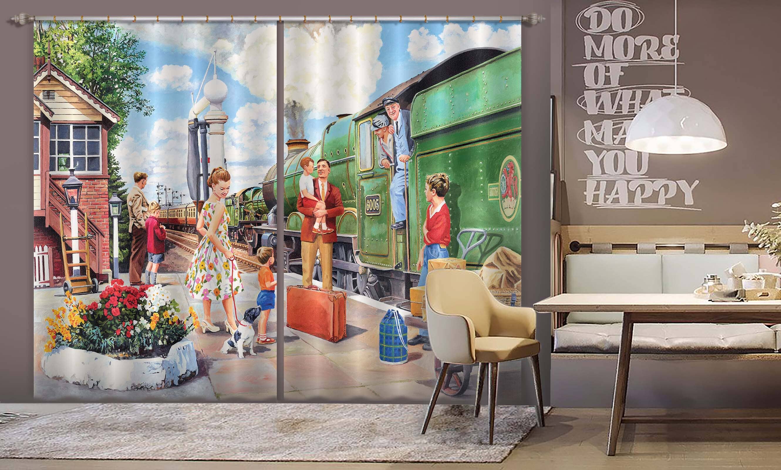 3D The Train Driver 109 Trevor Mitchell Curtain Curtains Drapes Curtains AJ Creativity Home 