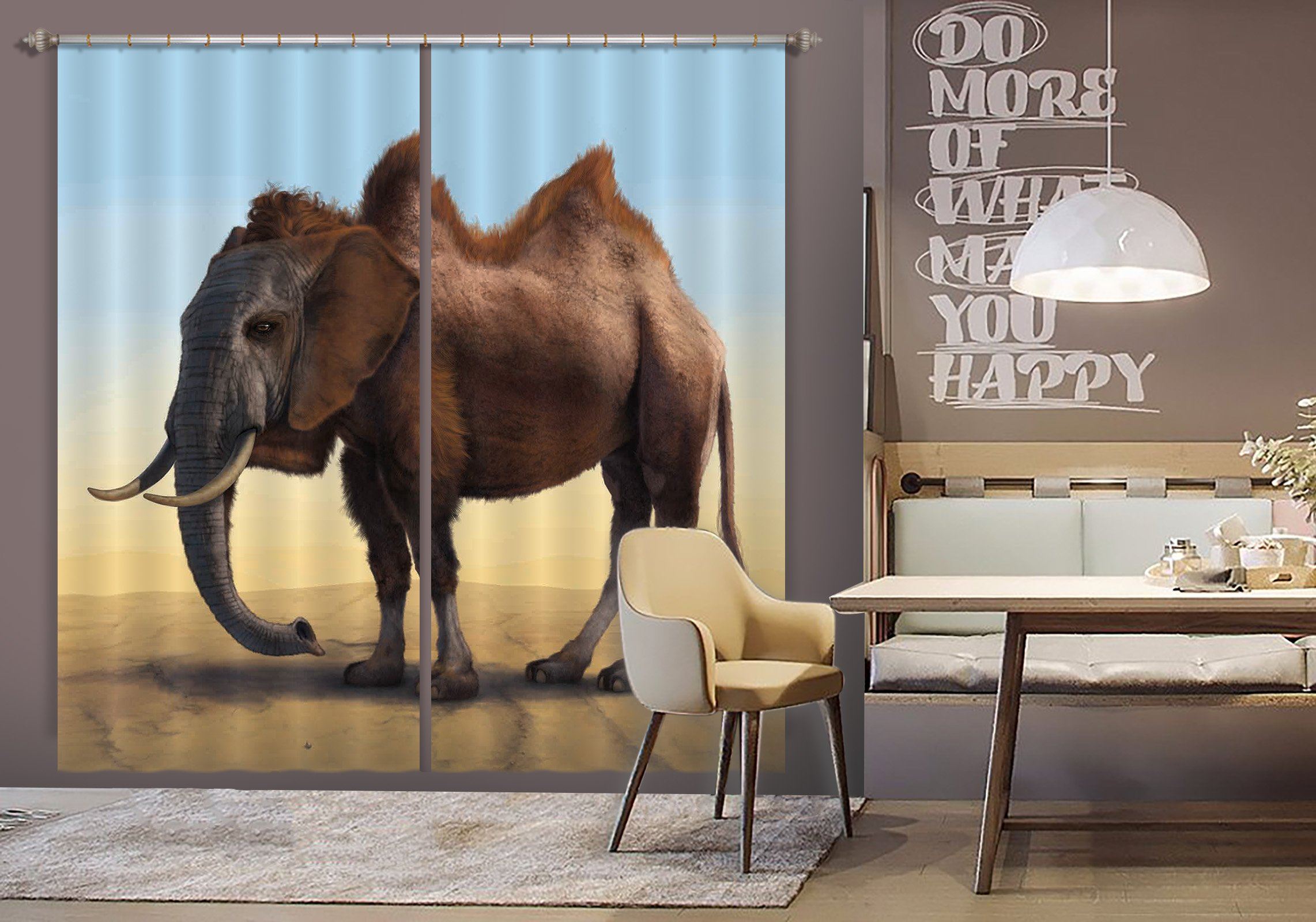3D Camelephant 016 Vincent Hie Curtain Curtains Drapes Curtains AJ Creativity Home 