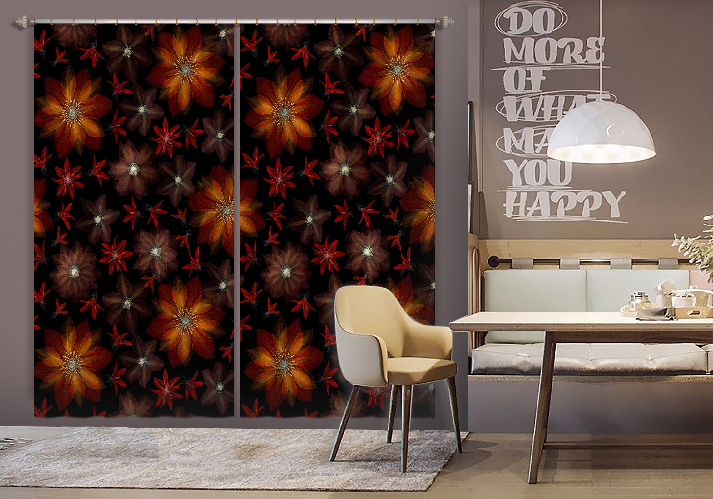 3D Beautiful Flower 098 Assaf Frank Curtain Curtains Drapes