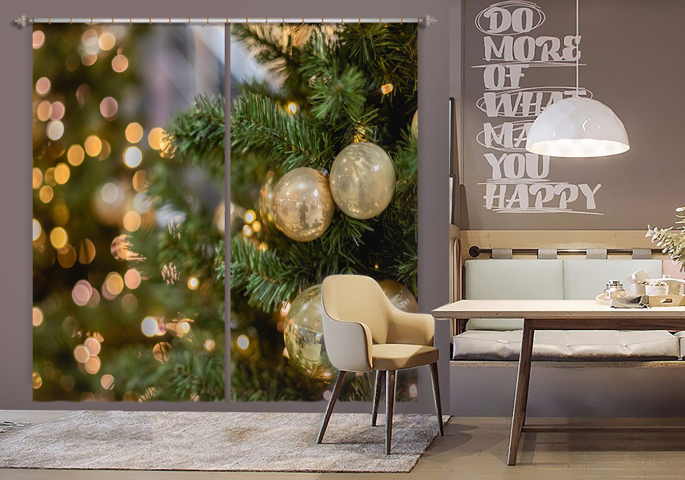 3D Ball Pendant 52097 Christmas Curtains Drapes Xmas