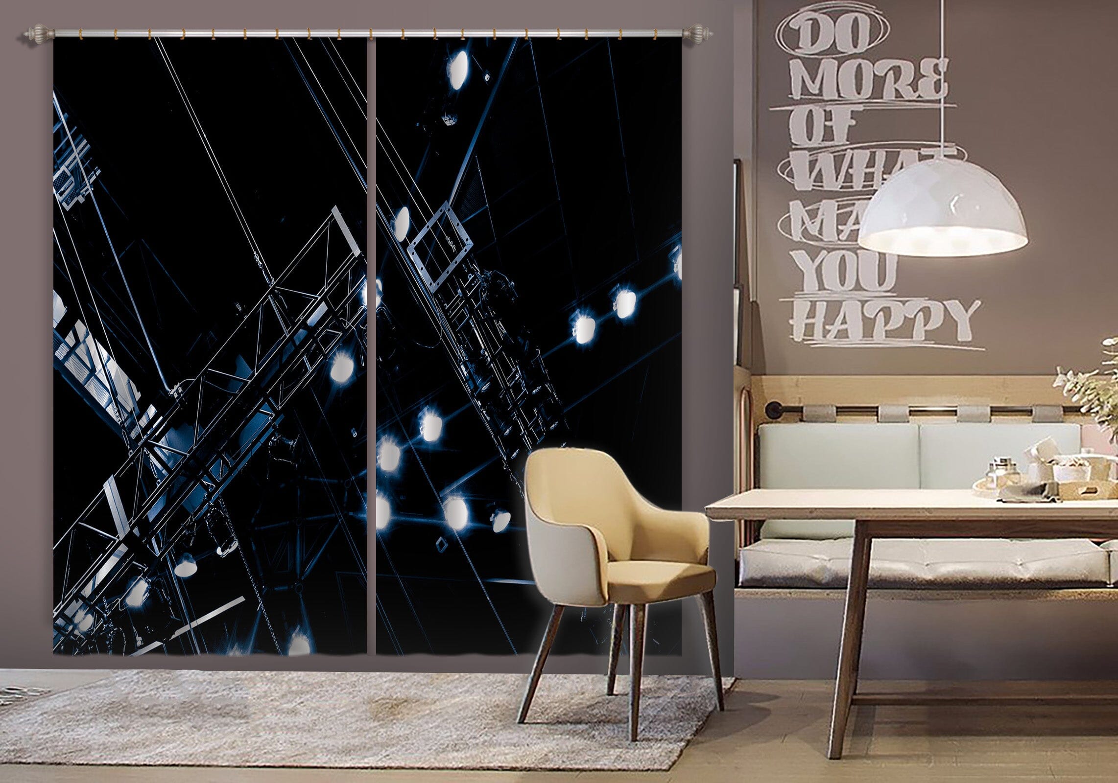 3D Gypsophila 042 Noirblanc777 Curtain Curtains Drapes Curtains AJ Creativity Home 