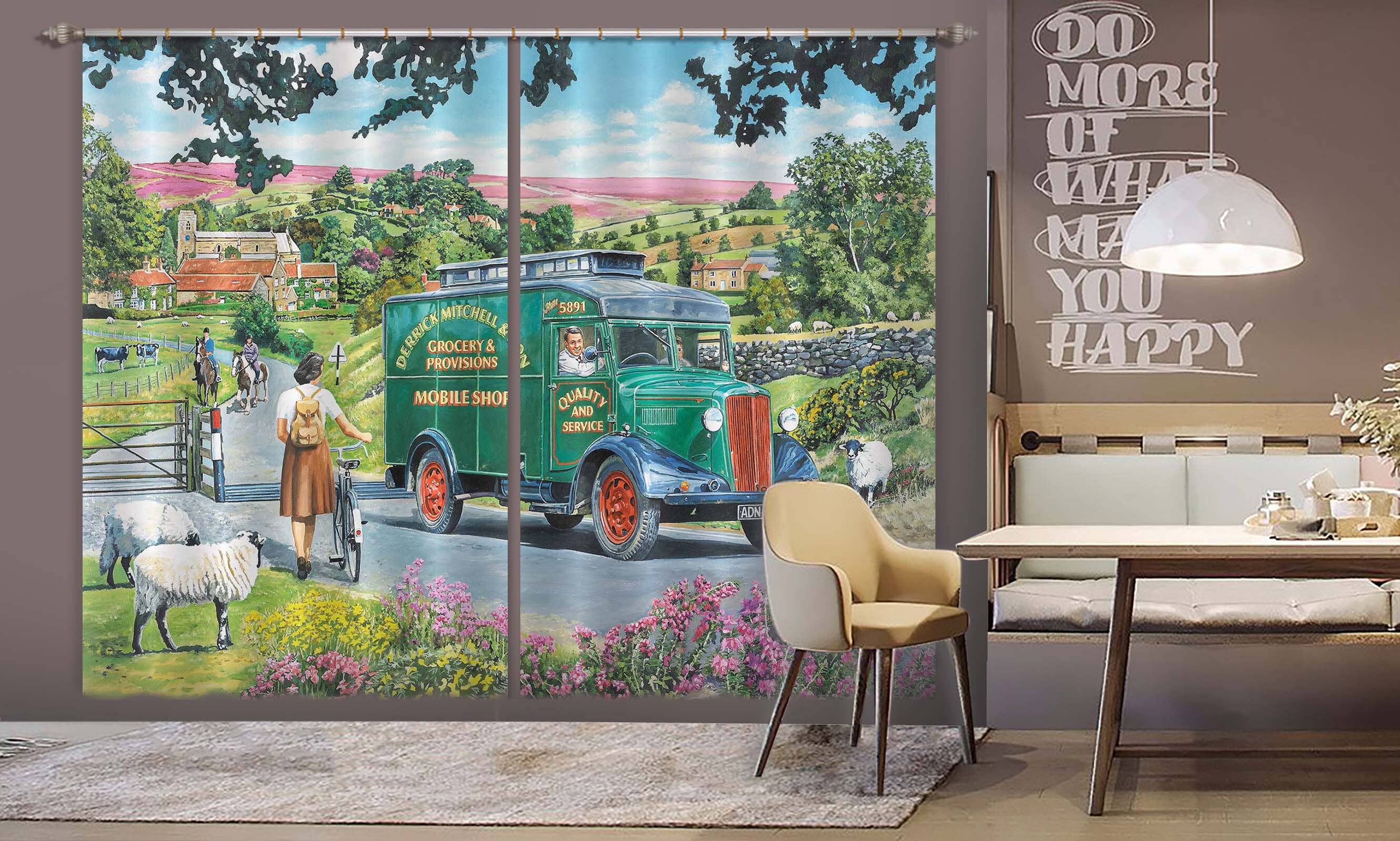 3D Over Hill And Dale 083 Trevor Mitchell Curtain Curtains Drapes Curtains AJ Creativity Home 