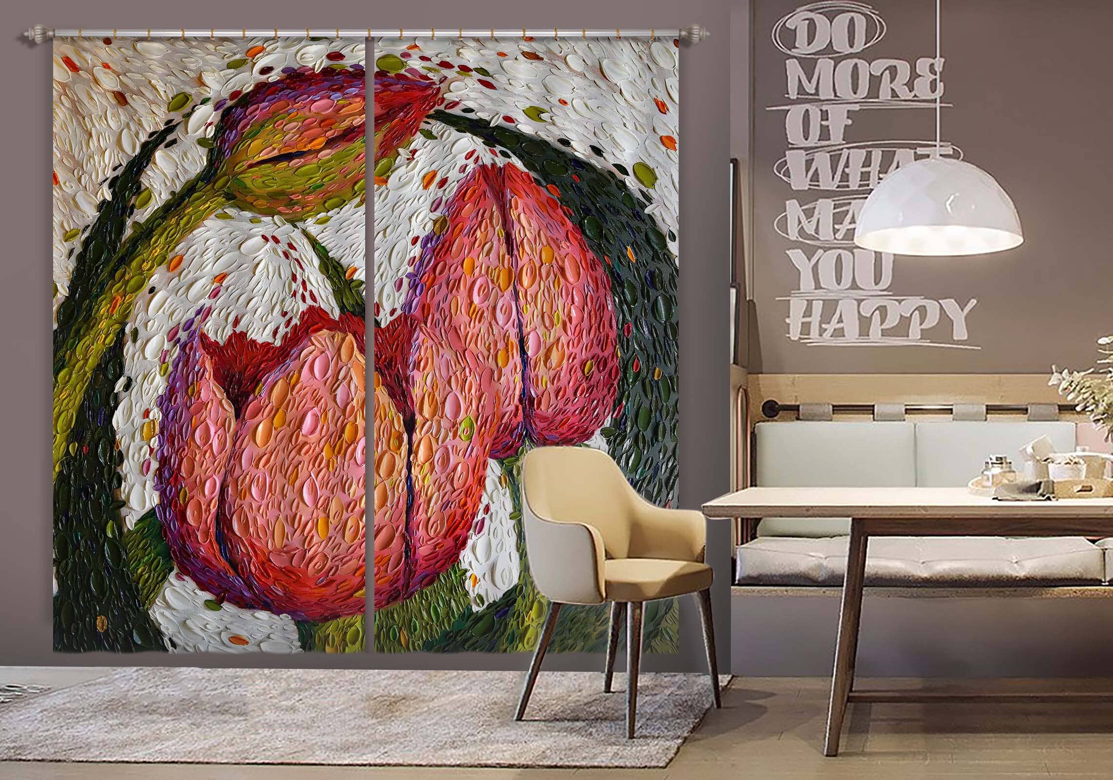 3D Red Rose 054 Dena Tollefson Curtain Curtains Drapes Curtains AJ Creativity Home 