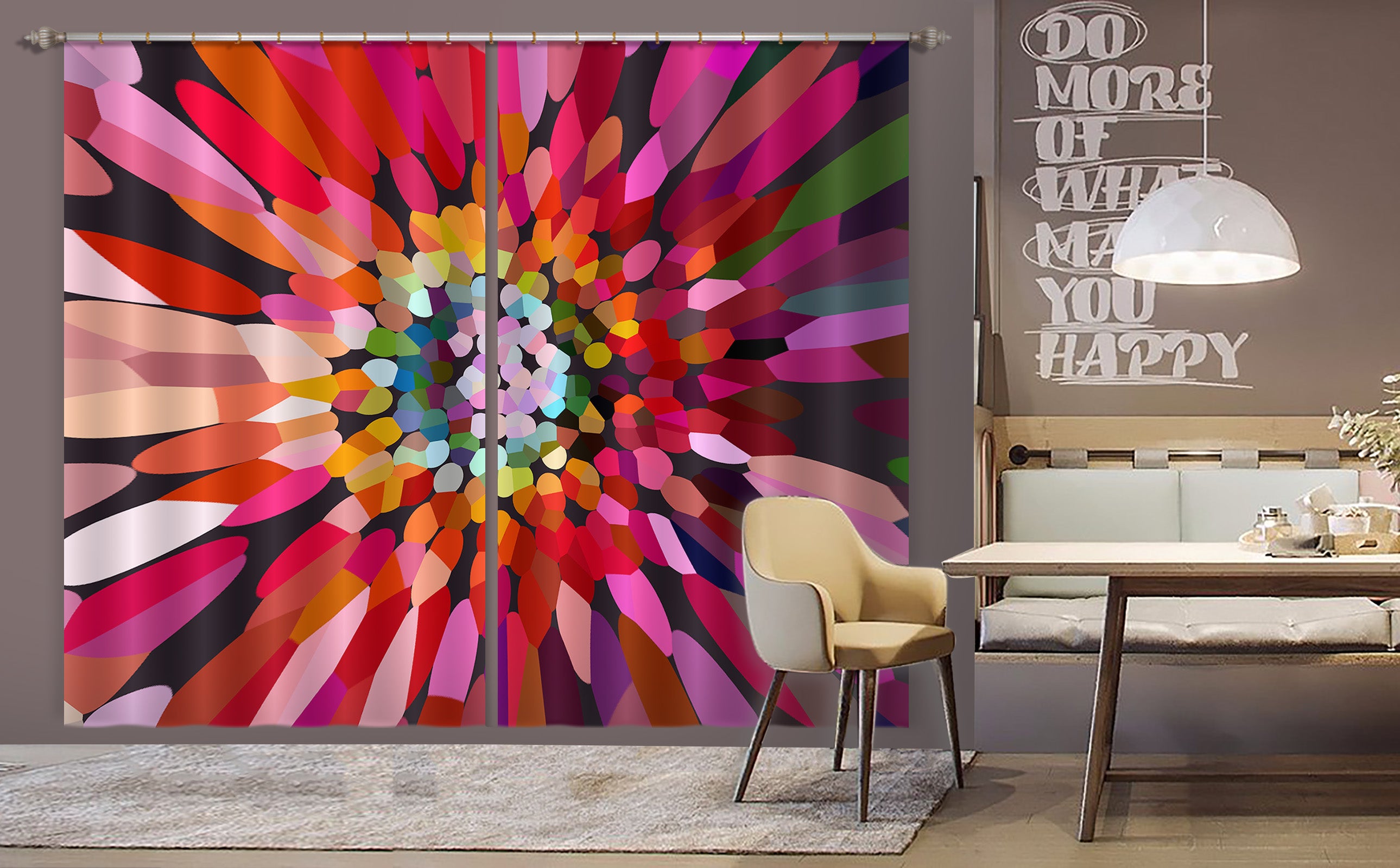 3D Pink Flower Horizontal 70080 Shandra Smith Curtain Curtains Drapes