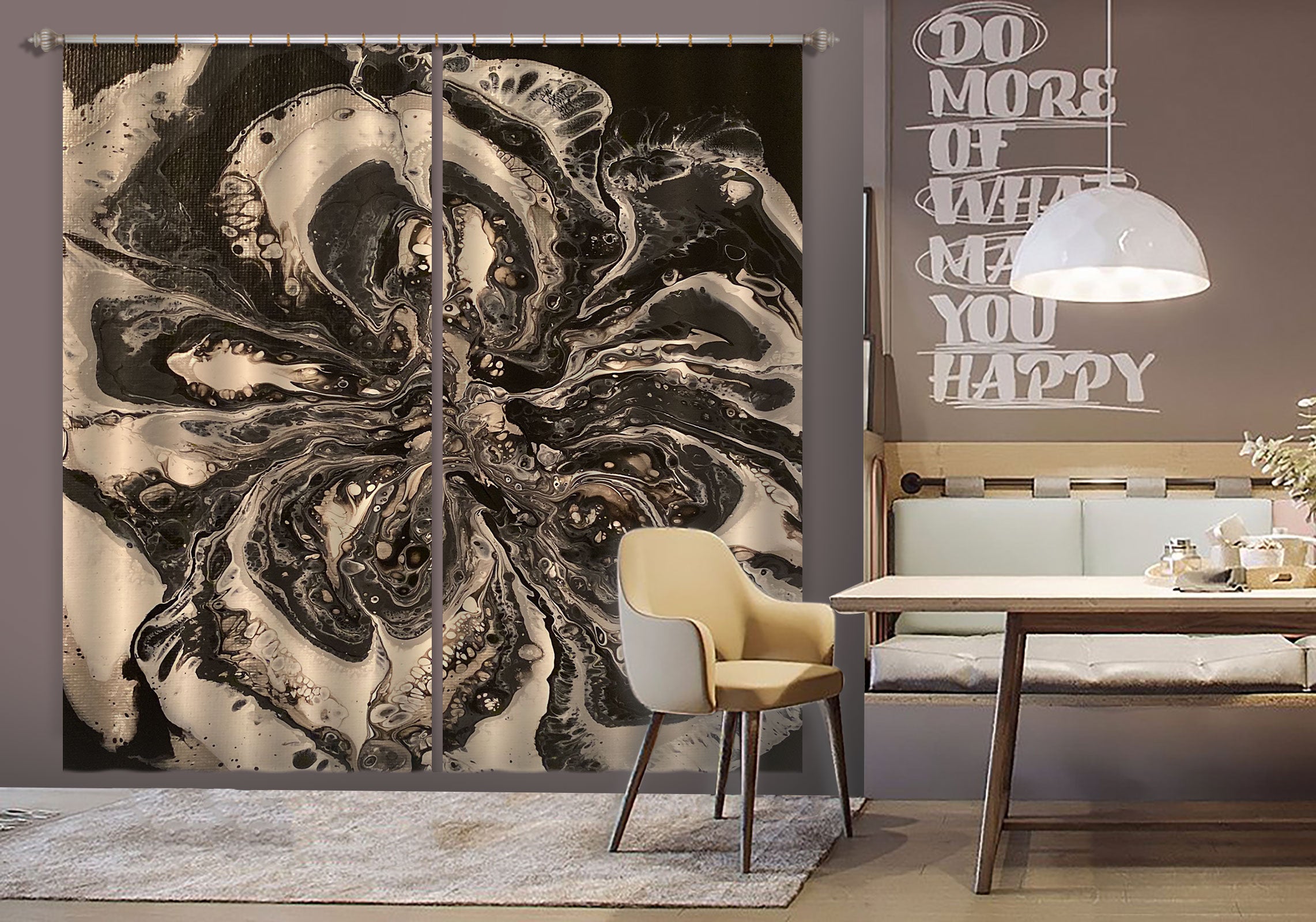 3D Black Texture 8145 Valerie Latrice Curtain Curtains Drapes