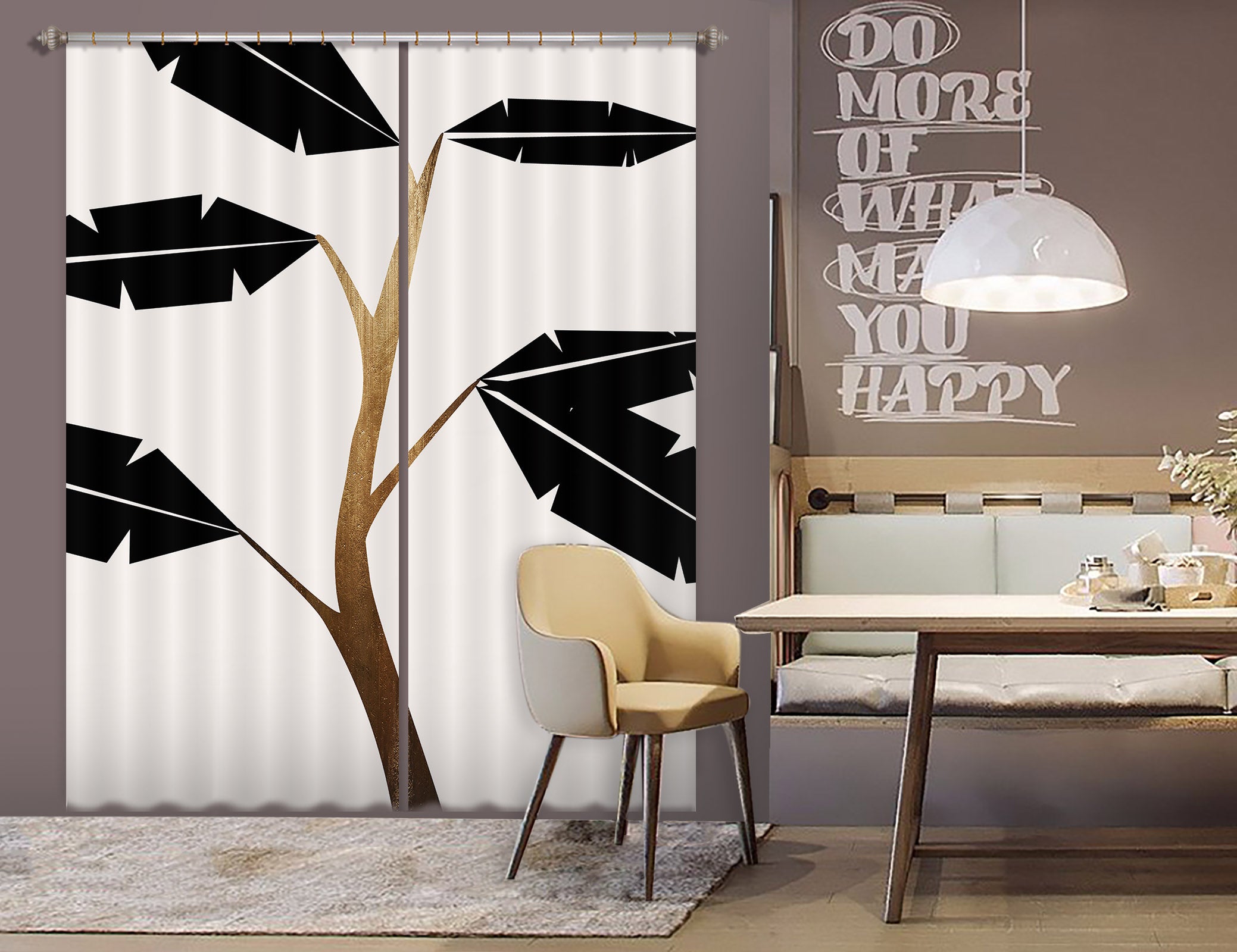 3D Banana Tree 1011 Boris Draschoff Curtain Curtains Drapes