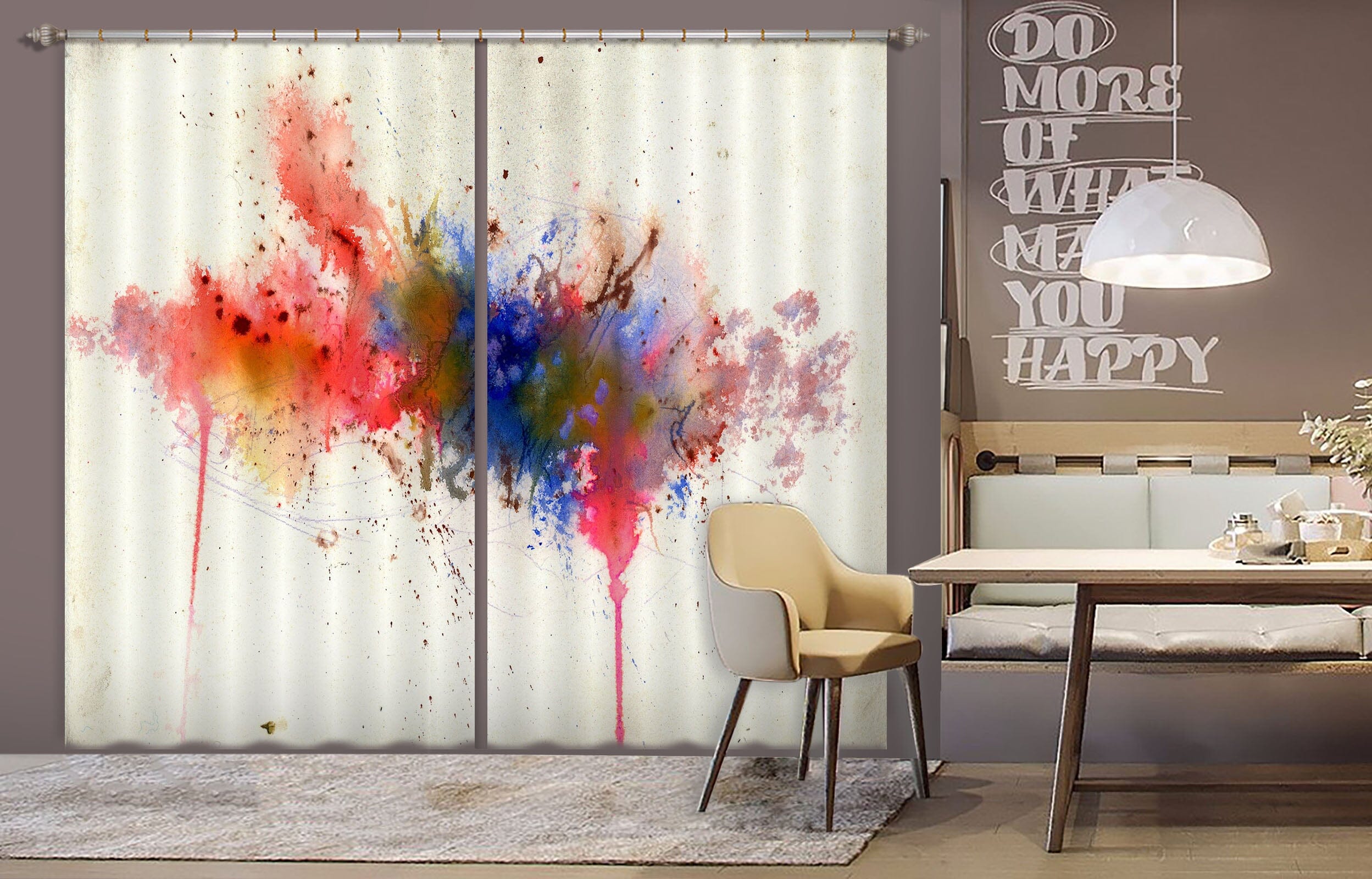 3D Color Splash 010 Anne Farrall Doyle Curtain Curtains Drapes Curtains AJ Creativity Home 