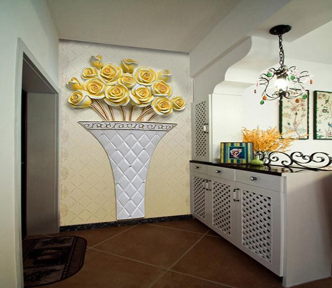 3D Yellow flower carving Wallpaper AJ Wallpaper 1 