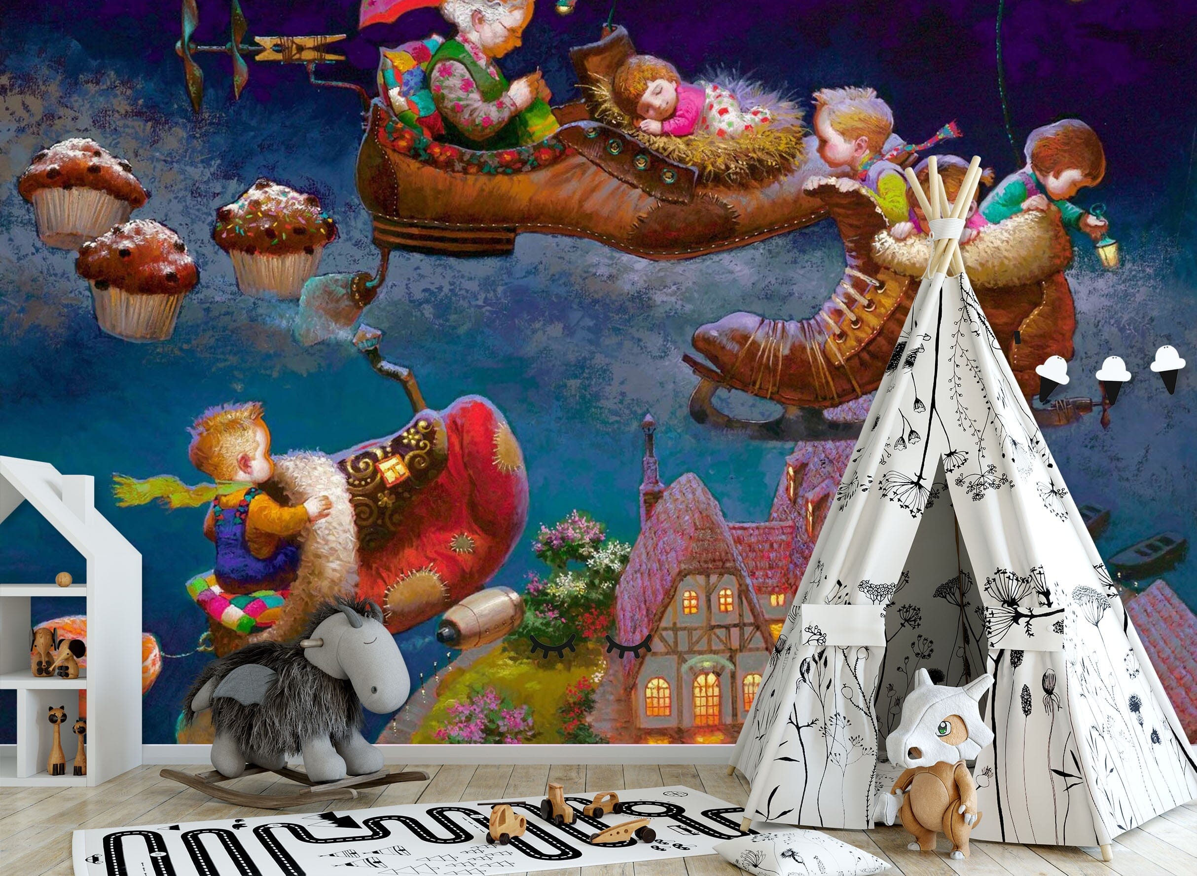 3D Shoe Bed 1671 Wall Murals Wallpaper AJ Wallpaper 2 