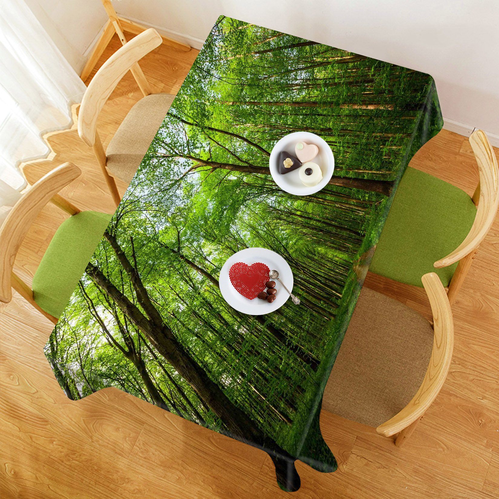 3D Green Forest Trail 629 Tablecloths Wallpaper AJ Wallpaper 
