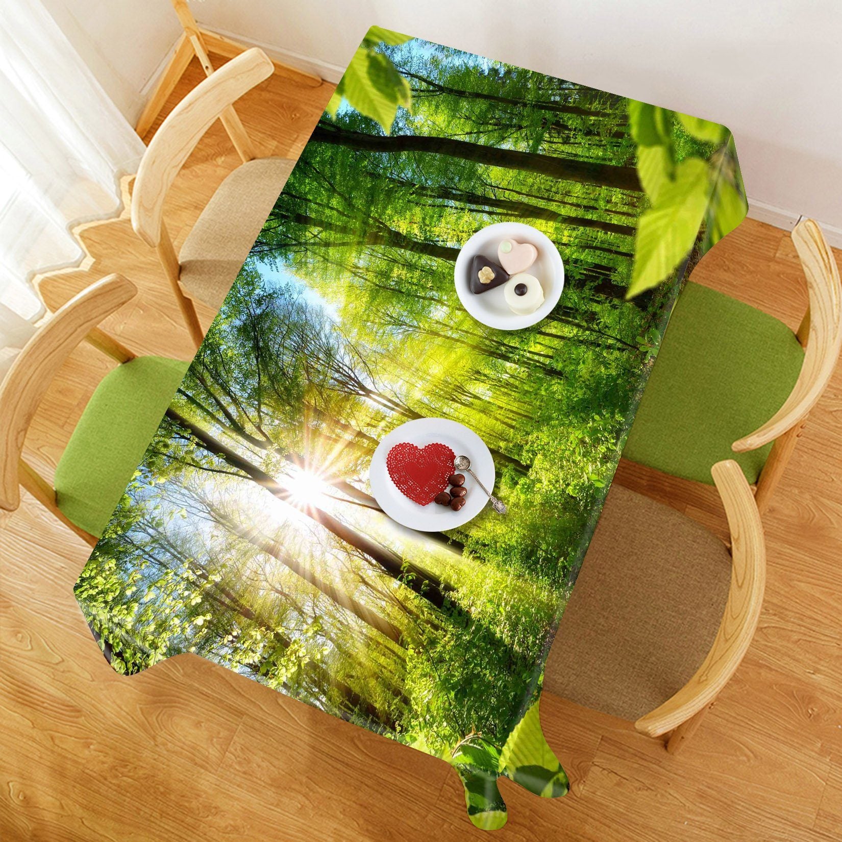 3D Forest Sunshine 668 Tablecloths Wallpaper AJ Wallpaper 