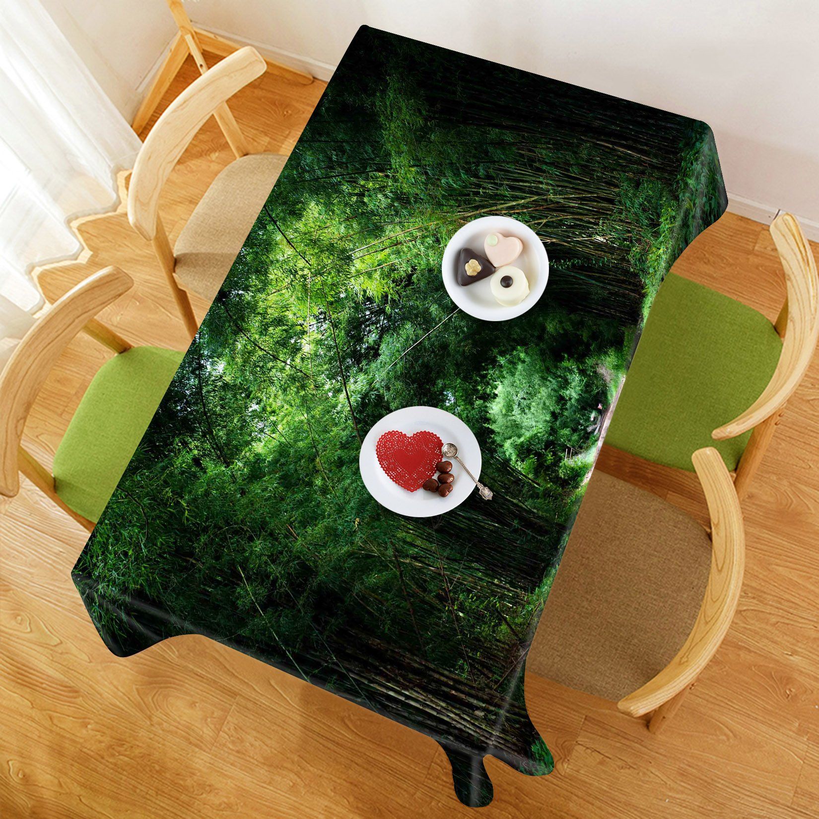 3D Roadside Bamboo Forest 598 Tablecloths Wallpaper AJ Wallpaper 