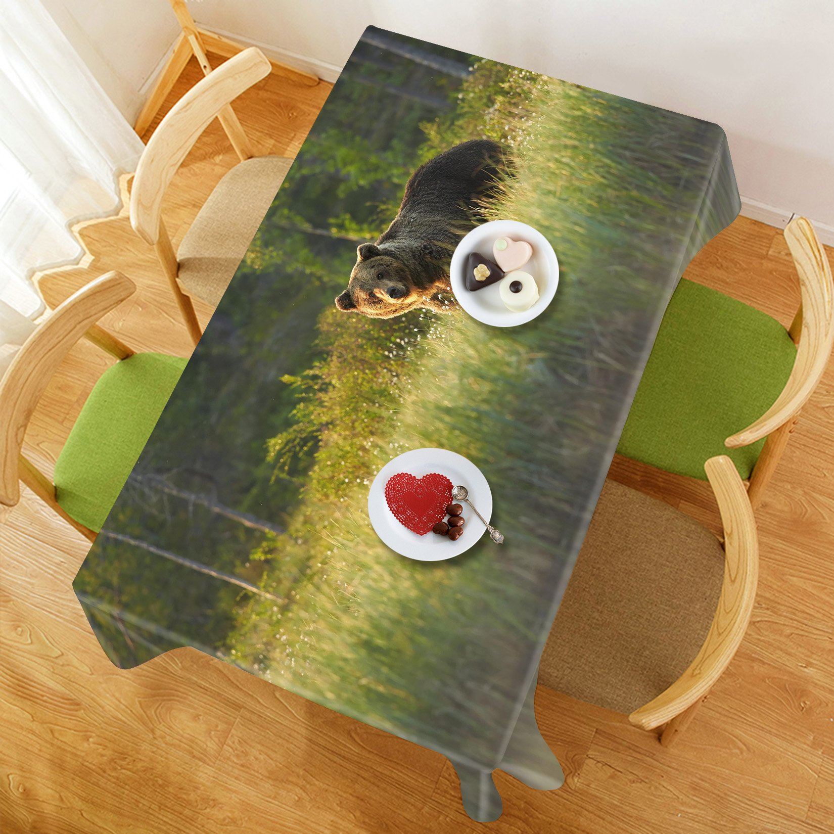 3D Wilderness Bear 764 Tablecloths Wallpaper AJ Wallpaper 