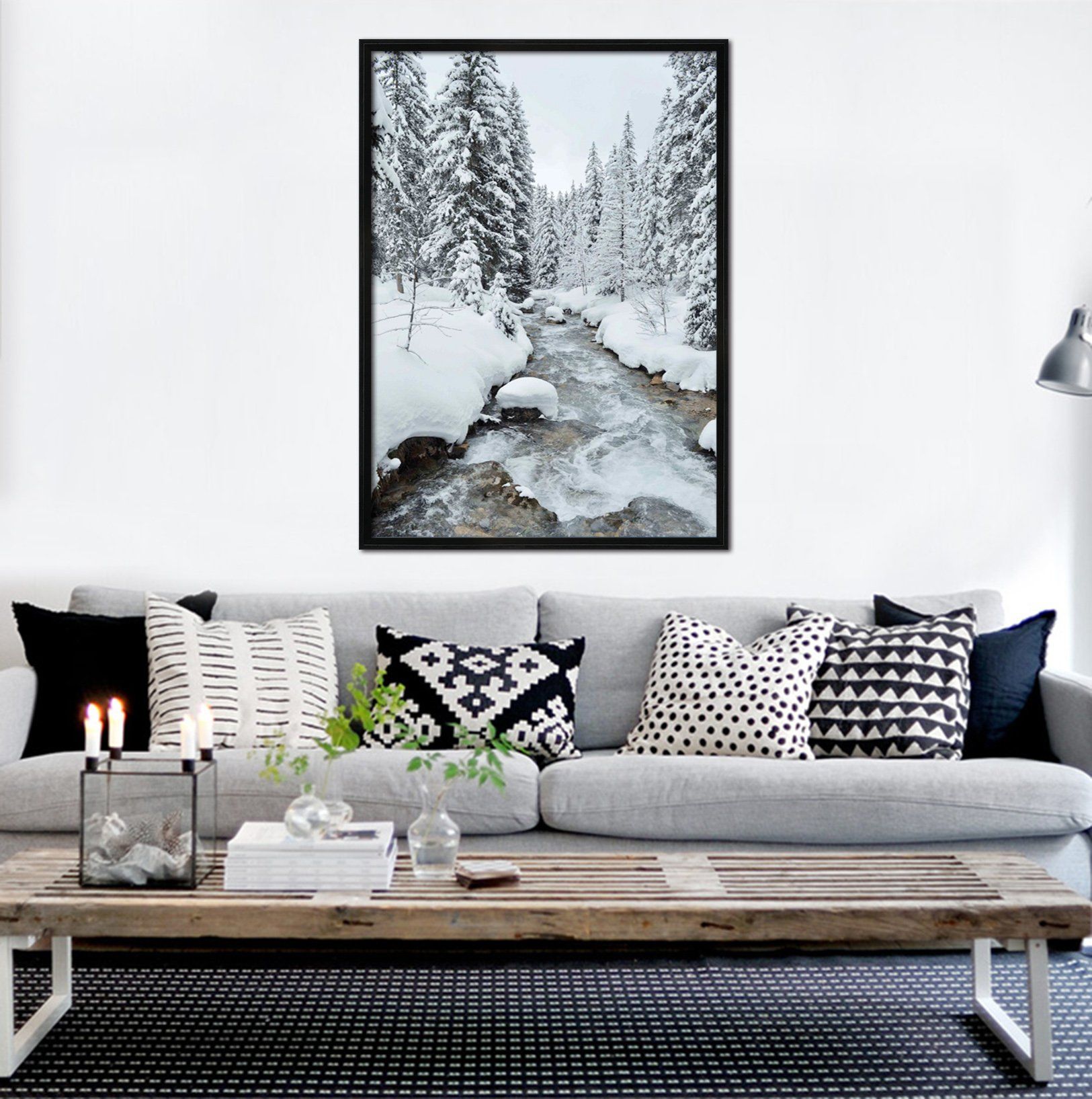 3D Snowy Days 094 Fake Framed Print Painting Wallpaper AJ Creativity Home 