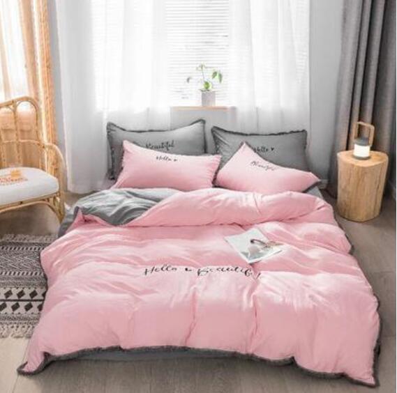 3D Pink Dark Gray 50009 Bed Pillowcases Quilt