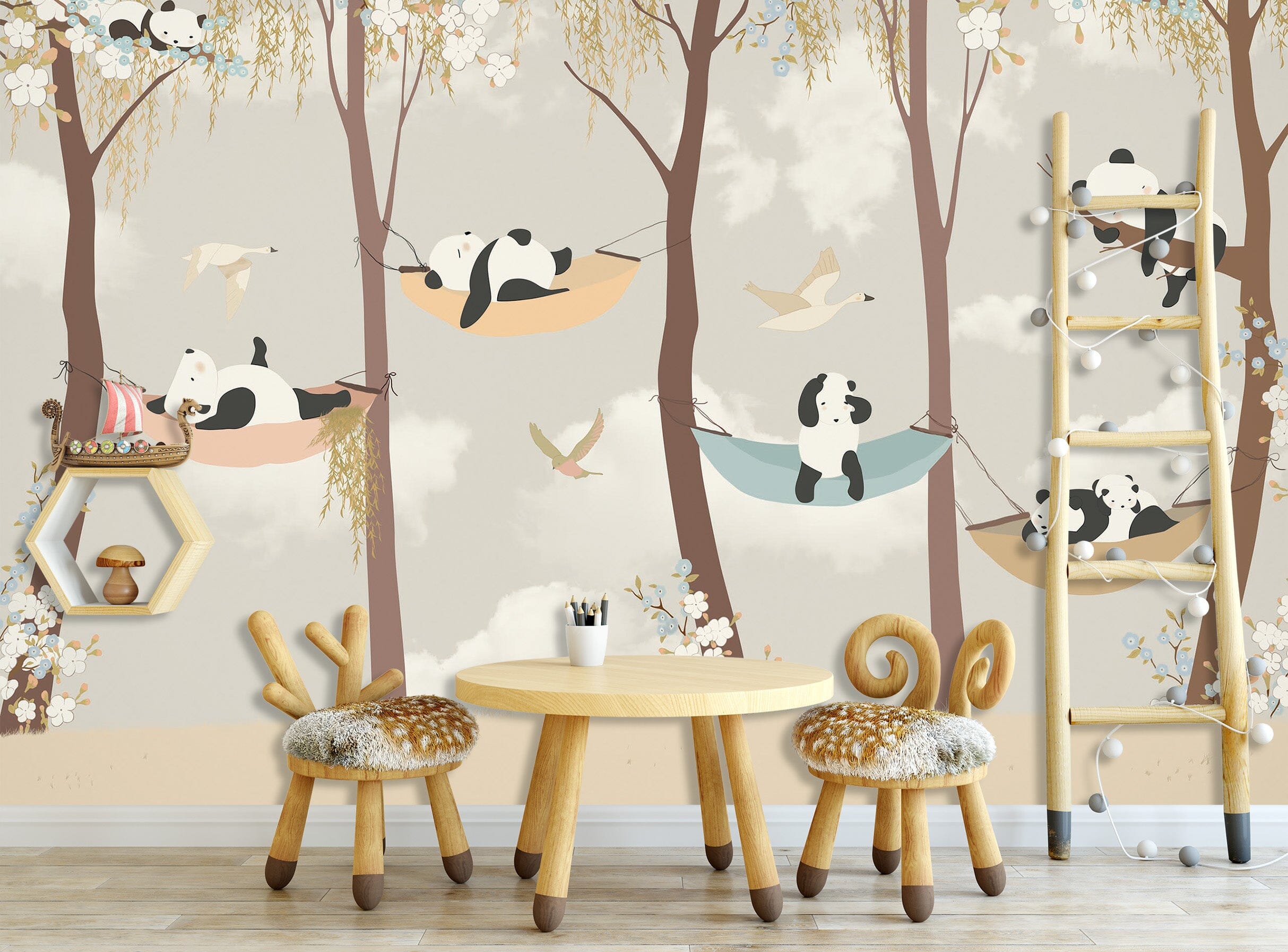 3D Snooze Panda 1429 Wall Murals Wallpaper AJ Wallpaper 2 