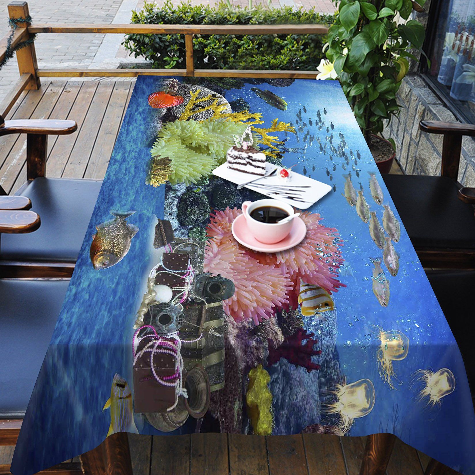 3D Ocean Floor Corals 407 Tablecloths Wallpaper AJ Wallpaper 