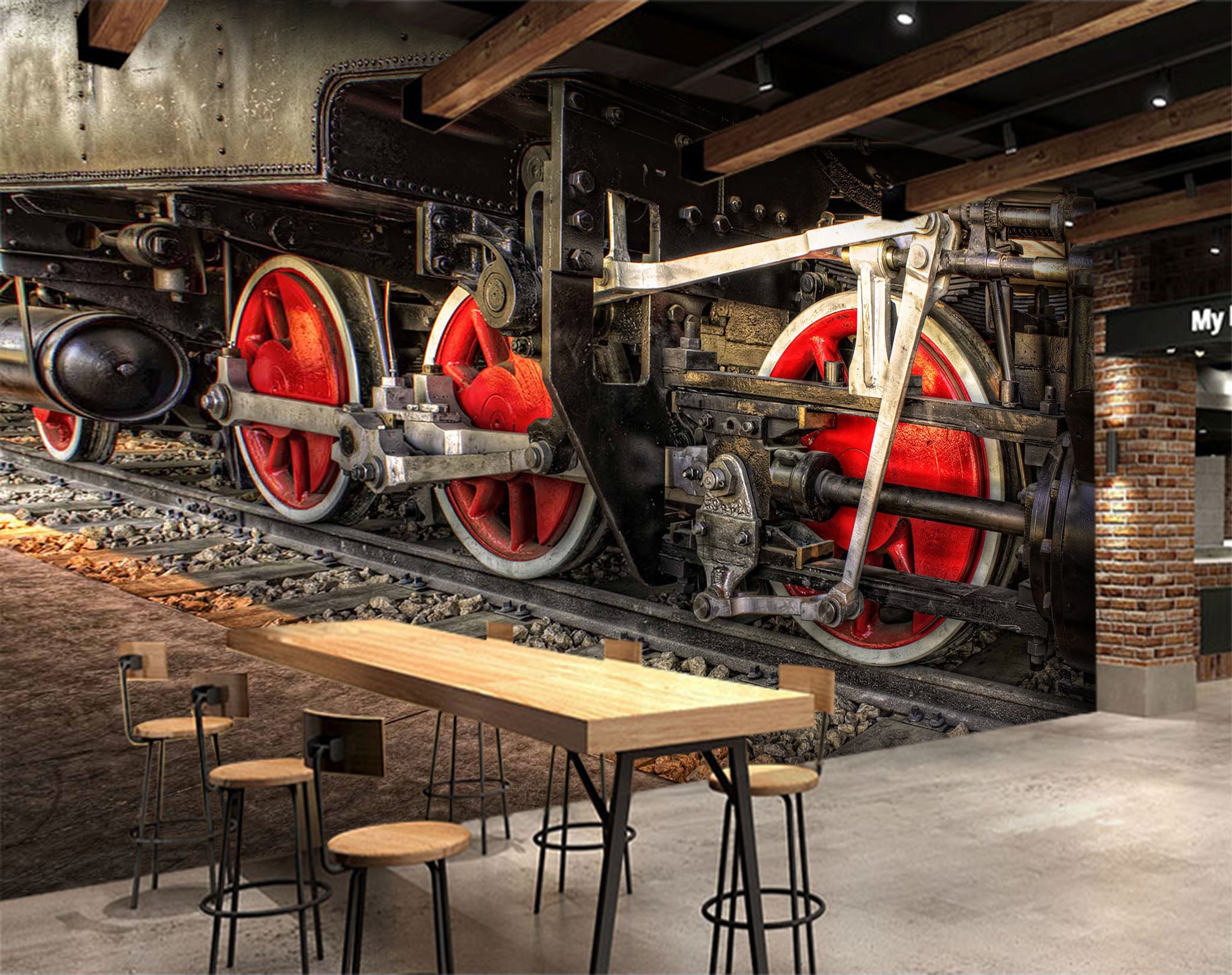 3D Transport Train 405 Vehicle Wall Murals