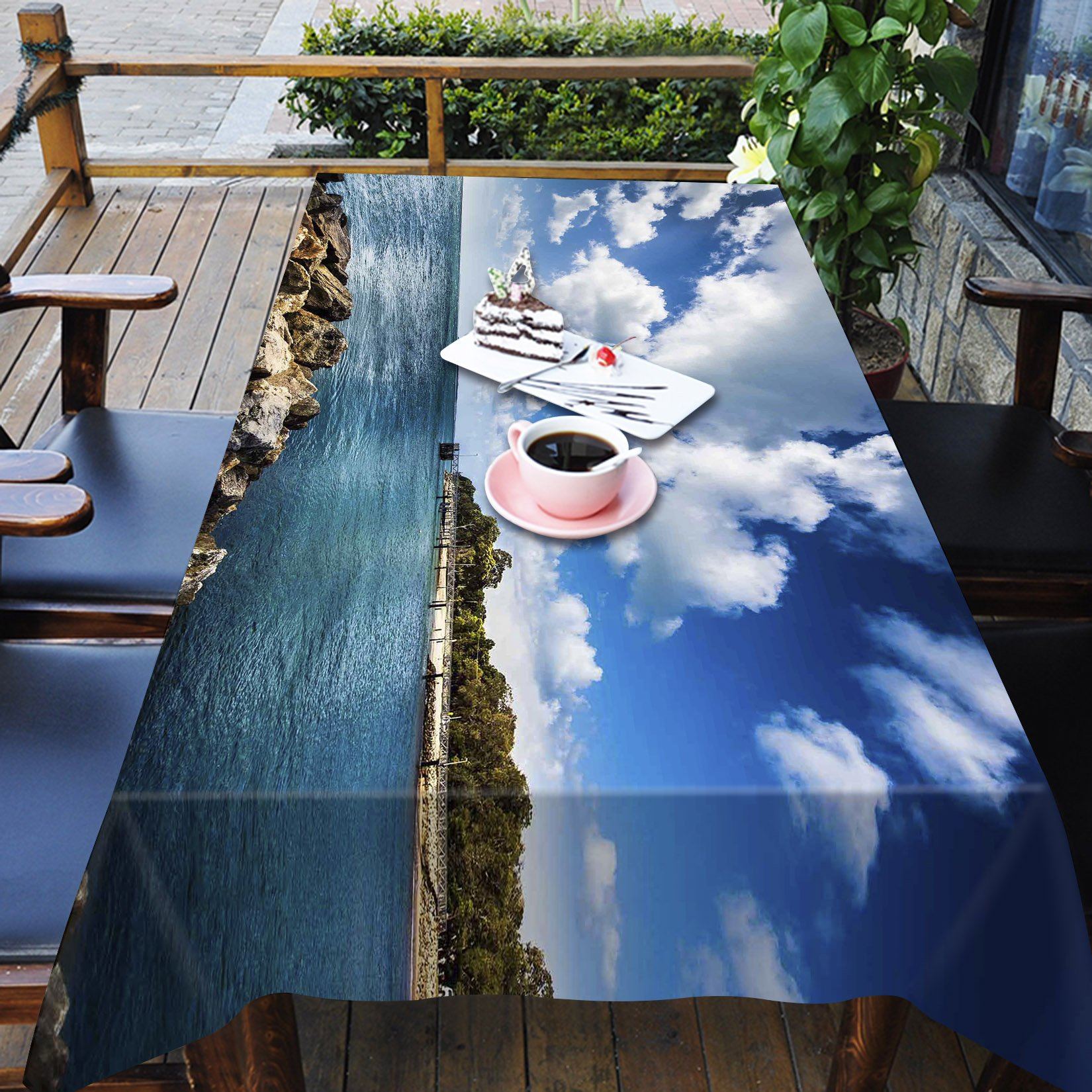 3D Vast Blue Sea 442 Tablecloths Wallpaper AJ Wallpaper 