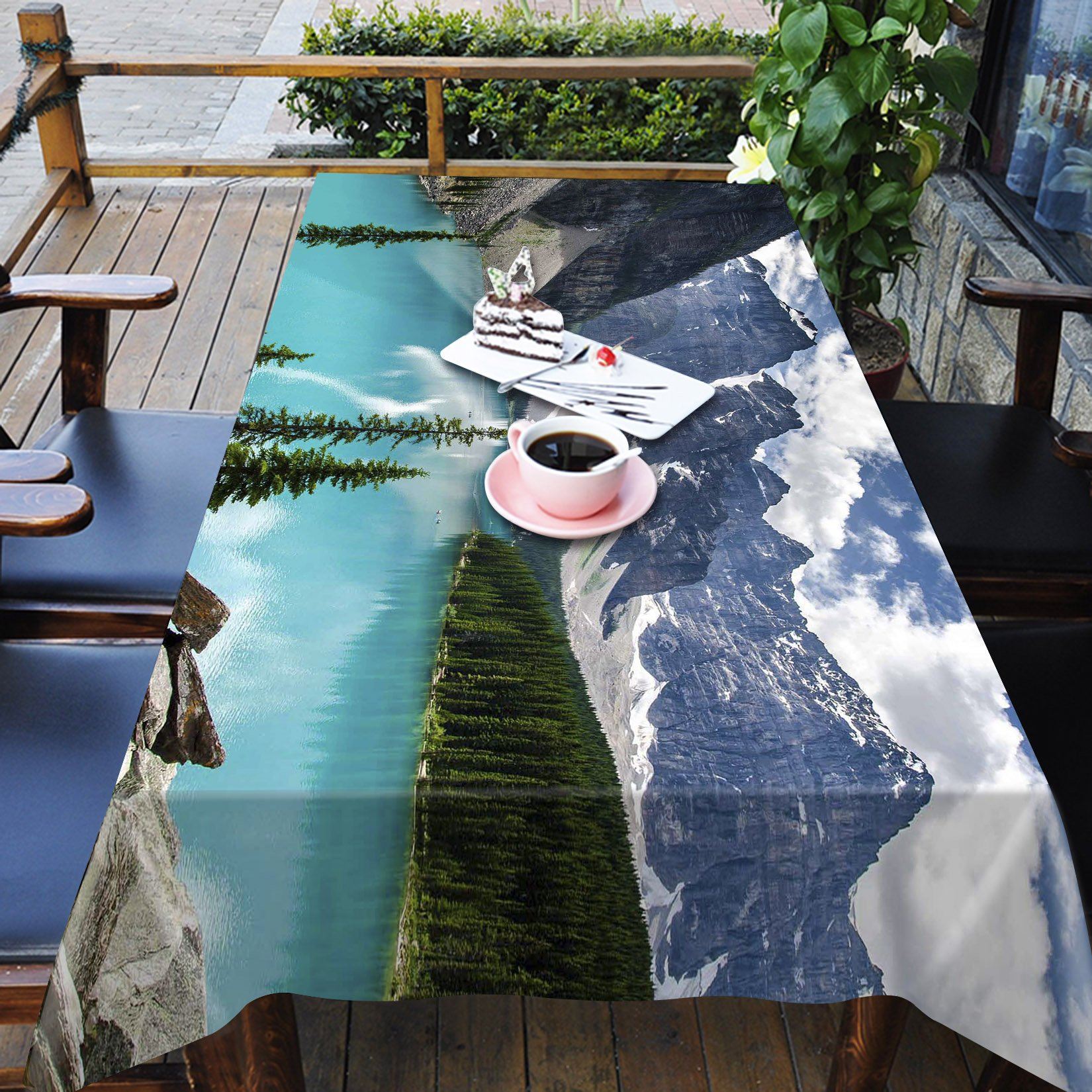 3D Snow Mountain Lake 518 Tablecloths Wallpaper AJ Wallpaper 