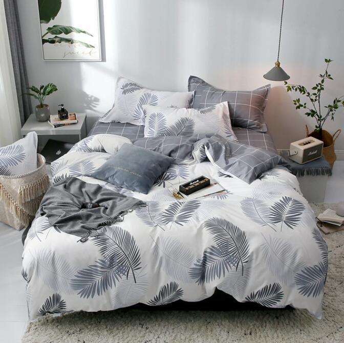 3D Grey Feather 4085 Bed Pillowcases Quilt