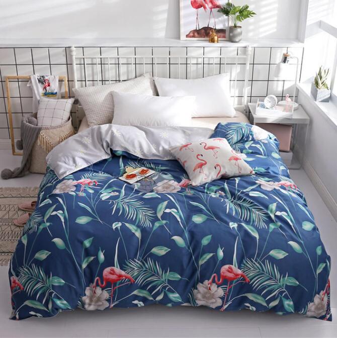 3D Green Leaf Flamingo 4118 Bed Pillowcases Quilt