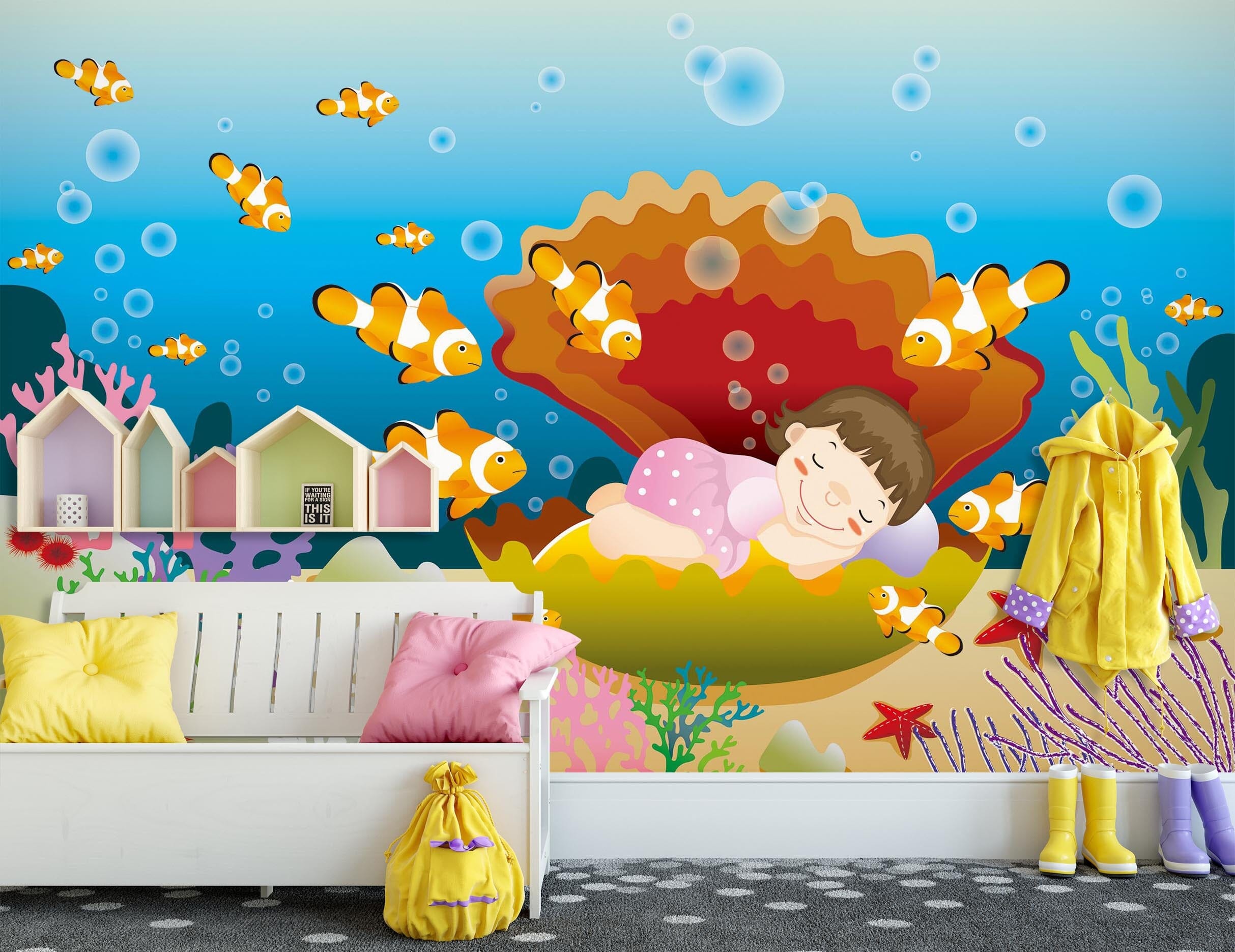 3D Coral Fish 1661 Wall Murals Wallpaper AJ Wallpaper 2 
