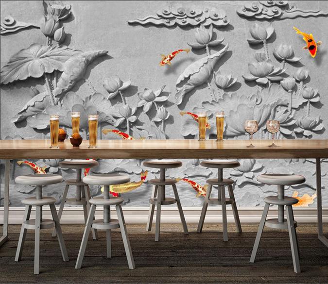 3D Stone sculpture flower Wallpaper AJ Wallpaper 1 