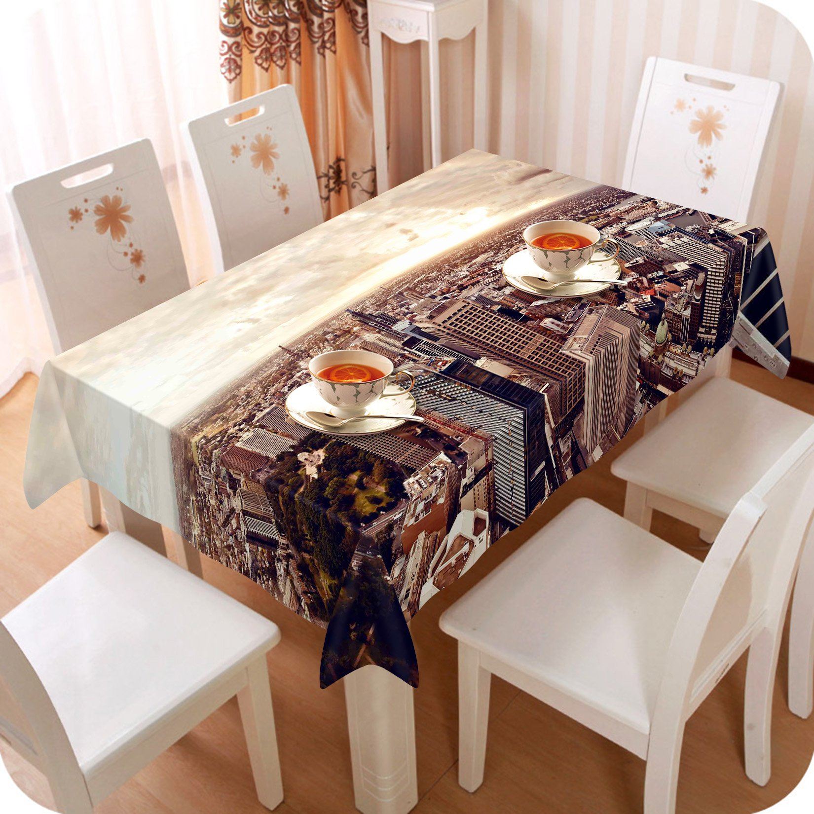 3D Metal City 475 Tablecloths Wallpaper AJ Wallpaper 