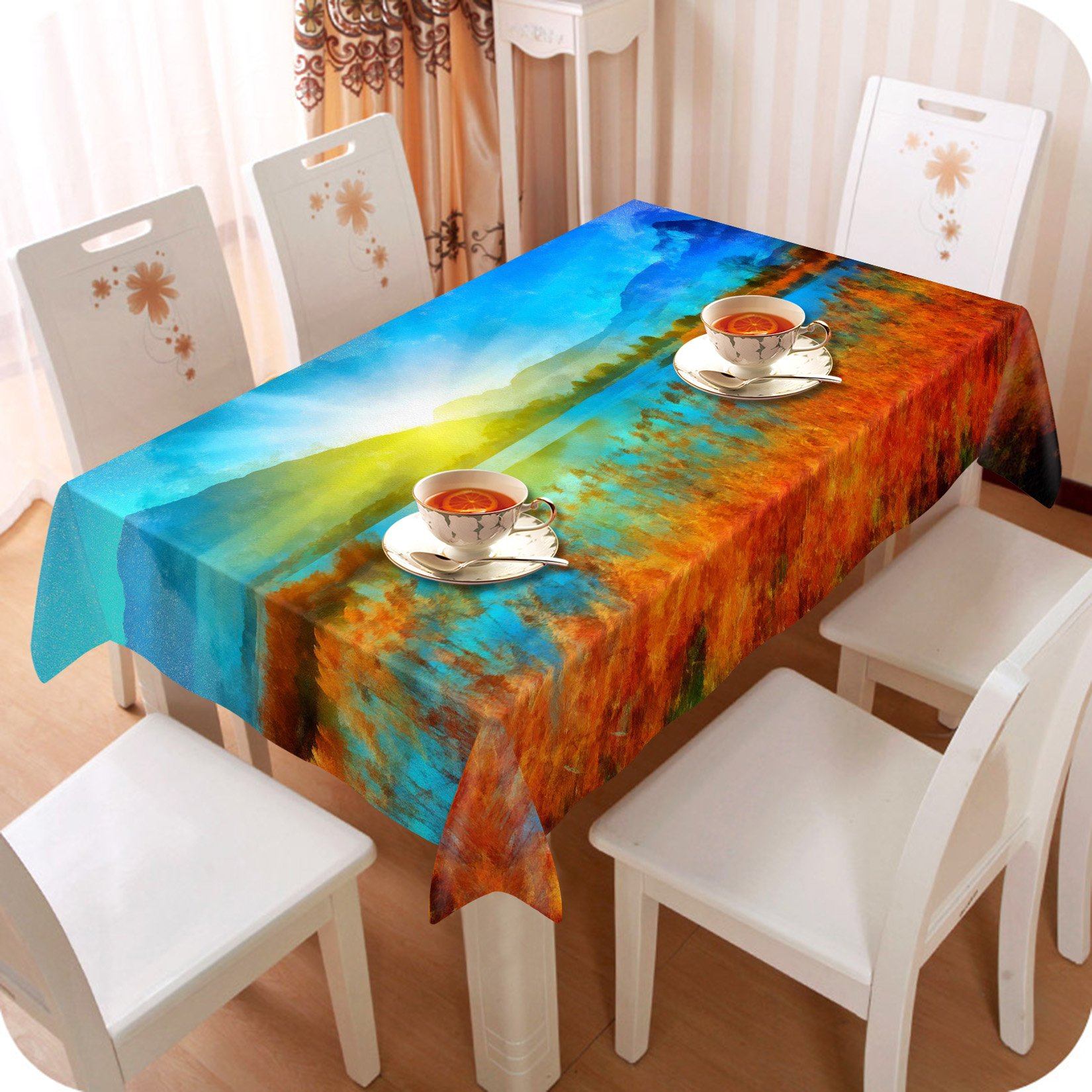 3D Mountain River Scenery 478 Tablecloths Wallpaper AJ Wallpaper 