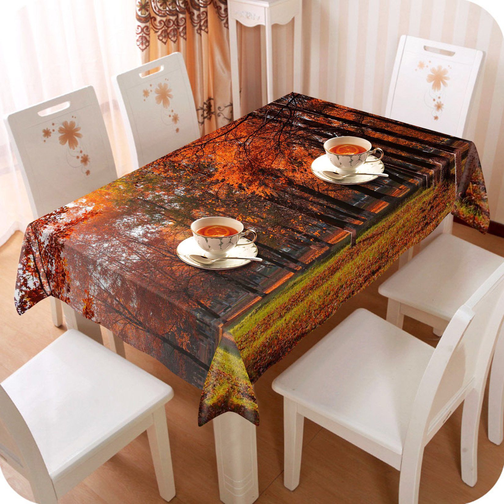 3D Autumn Forest Trees 466 Tablecloths Wallpaper AJ Wallpaper 