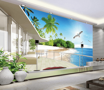 Balcony Ocean Scenery Wallpaper AJ Wallpaper 