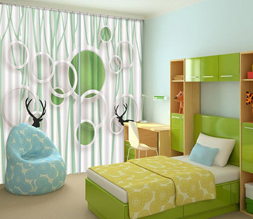 3D Animals Rings Pattern 434 Curtains Drapes Wallpaper AJ Wallpaper 