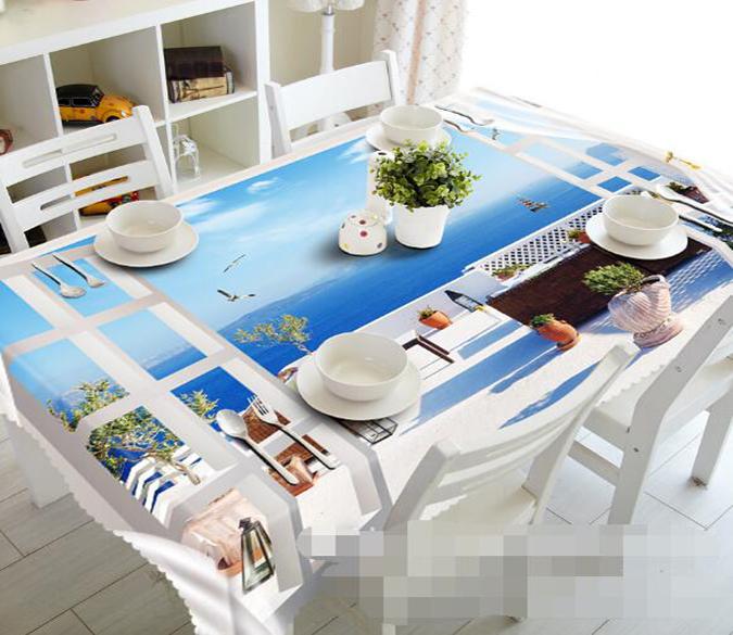 3D Balcony Scenery 1095 Tablecloths Wallpaper AJ Wallpaper 