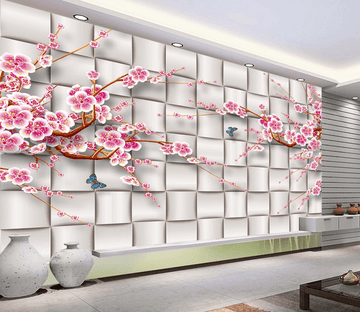Plum Flowers And Butterflies Wallpaper AJ Wallpaper 