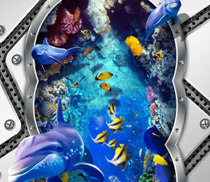3D Jumping Dolphins Floor Mural Wallpaper AJ Wallpaper 2 