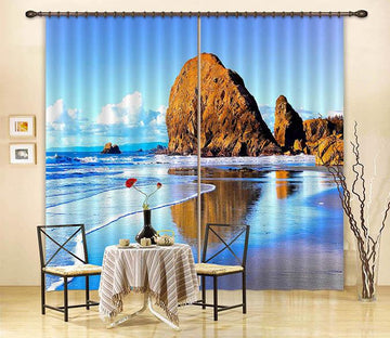 3D Seaside Stones 310 Curtains Drapes Wallpaper AJ Wallpaper 