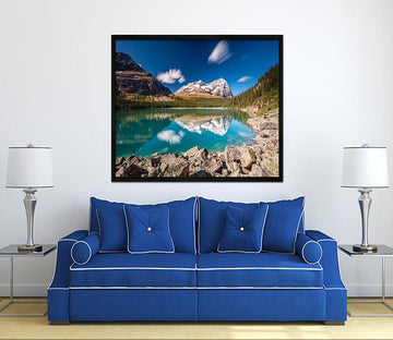 3D Lake Center 180 Fake Framed Print Painting Wallpaper AJ Creativity Home 