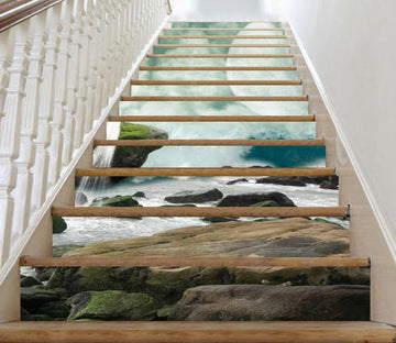 3D Sea Wave And Coast Stones 382 Stair Risers Wallpaper AJ Wallpaper 