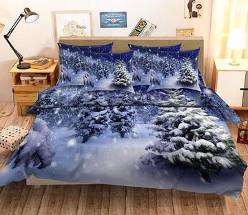 3D Snowing Forest 68 Bed Pillowcases Quilt Wallpaper AJ Wallpaper 