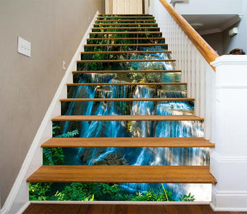3D Forest Shiny Waterfalls 890 Stair Risers Wallpaper AJ Wallpaper 