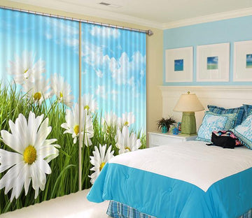 3D Lush Grass Flowers 154 Curtains Drapes Wallpaper AJ Wallpaper 