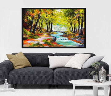3D Scenic River 046 Fake Framed Print Painting Wallpaper AJ Creativity Home 