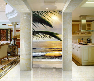 Beach Coconut Leaves Wallpaper AJ Wallpaper 