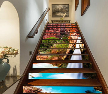 3D Waterfall Blue Lake 727 Stair Risers Wallpaper AJ Wallpaper 