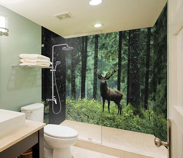 3D Forest Deer 73 Bathroom Wallpaper Wallpaper AJ Wallpaper 