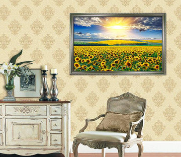3D Sunshine Sunflower 161 Fake Framed Print Painting Wallpaper AJ Creativity Home 