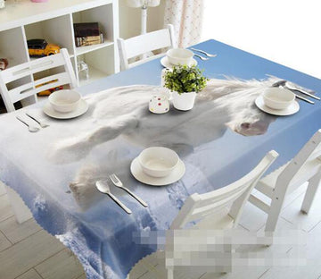 3D White Horse 985 Tablecloths Wallpaper AJ Wallpaper 
