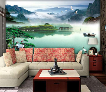 3D Landscape Boat 044 Wallpaper AJ Wallpaper 