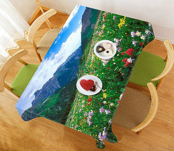 3D Mountain Slope Flowers 315 Tablecloths Wallpaper AJ Wallpaper 